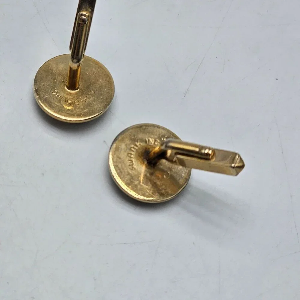 Vintage Swank Sagittarius Zodiac Brass Cufflinks Celestial Accessory